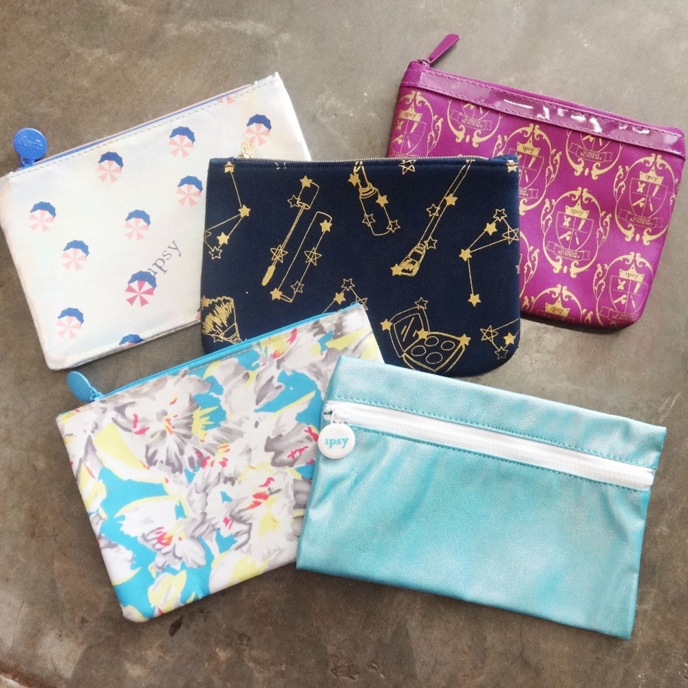 5pc Ipsy Cosmetic Bag Set